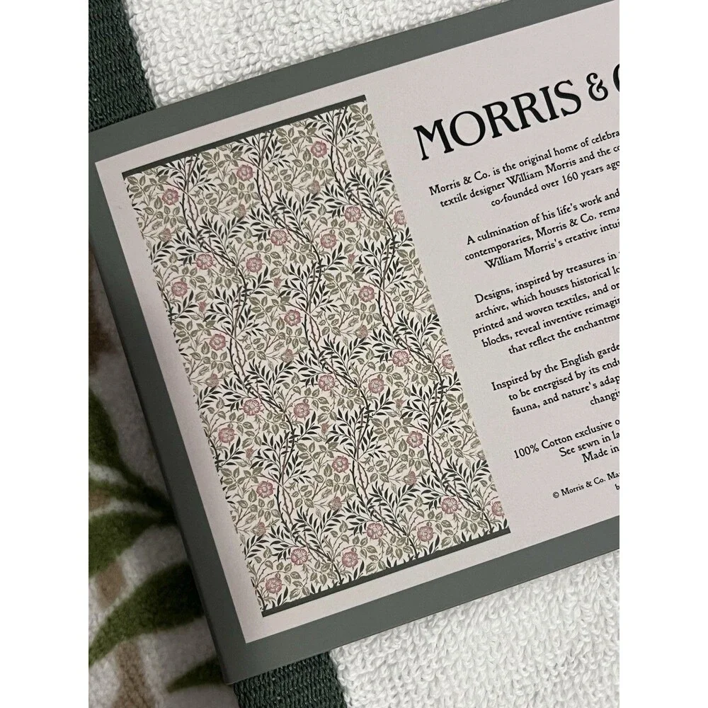 Morris & Co. Sweet Briar Bath Towel 4 PC Set Green Pink Floral 30 X 54 New